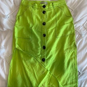 UP lindsey slit button-front utility skirt in LIME
